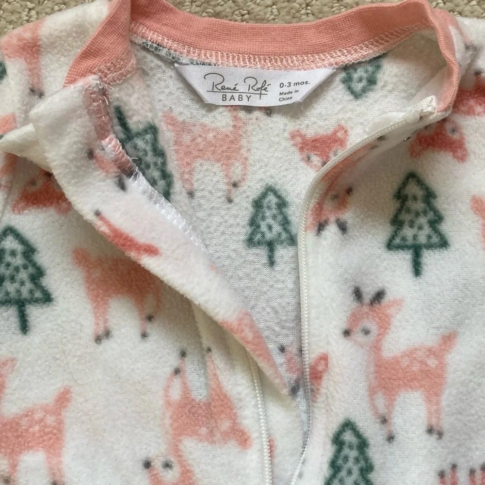 Baby girl 0-3 footed pajamas fleece bundle